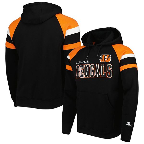 CINCINNATI BENGALS TAKE THE FIELD TRI-COLOR BLOCK HOODED FLEECE PULLOVER