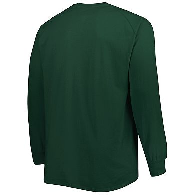 Men's Green Michigan State Spartans Big & Tall Two-Hit Long Sleeve T-Shirt