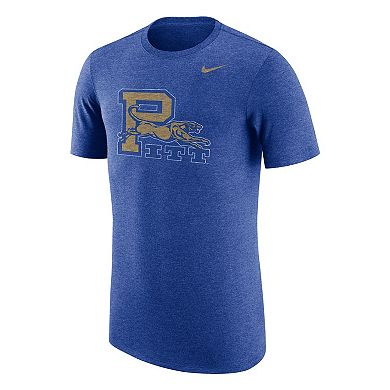 Men's Nike Heathered Royal Pitt Panthers Vintage Logo Tri-Blend T-Shirt