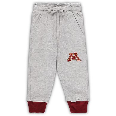 Infant Wes & Willy Heather Gray Minnesota Golden Gophers Jie Jie Long Sleeve Bodysuit & Pants Set