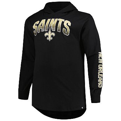 Men's Fanatics Branded Black New Orleans Saints Big & Tall Front Runner Pullover Hoodie