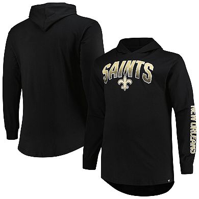 Men's Fanatics Branded Black New Orleans Saints Big & Tall Front Runner Pullover Hoodie