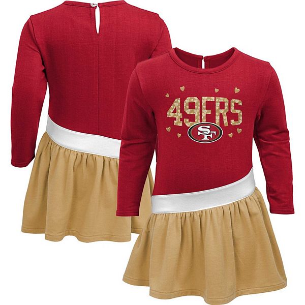 Girls Toddler Scarlet/Gold San Francisco 49ers Heart To Heart Jersey Tunic  Dress