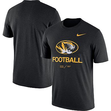 Men's Nike Heathered Black Missouri Tigers Team Football Legend T-Shirt