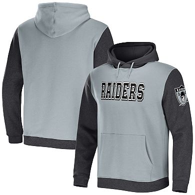 Men's NFL x Darius Rucker Collection by Fanatics Gray/Charcoal Las Vegas Raiders Colorblock Pullover Hoodie