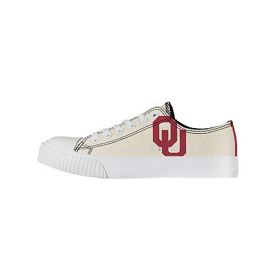 Women's FOCO Cream Oklahoma Sooners Low Top Canvas Shoes