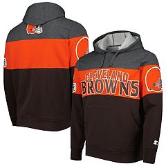 Men's New Era Brown Cleveland Browns Combine Authentic Split Defense Pullover Hoodie Size: Small