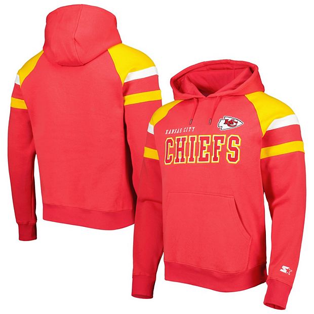 Men's Starter Red Kansas City Chiefs Draft Fleece Raglan Pullover Hoodie