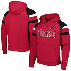 Men's Starter White Arizona Cardinals Half Ball Team Fleece Pullover Hoodie Size: Small