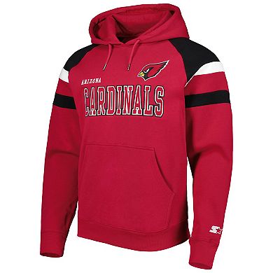 Men's Starter Cardinal Arizona Cardinals Draft Fleece Raglan Pullover Hoodie