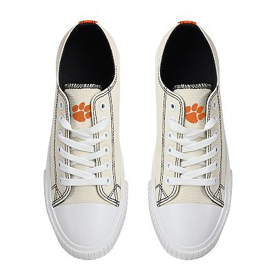 Women s FOCO Cream Clemson Tigers Low Top Canvas Shoes