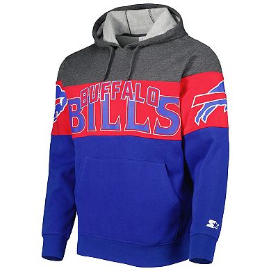 Men's Starter Royal/Heather Charcoal Buffalo Bills Extreme Pullover Hoodie