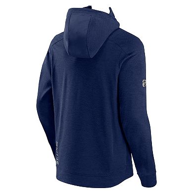 Men's Fanatics Branded Heather Navy St. Louis Blues Authentic Pro Road Tech Full-Zip Hoodie Jacket