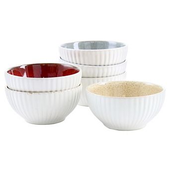Laurie Gates Sierra 6 pc 6.3 Inch Stoneware Bowl Set in Assorted Colors