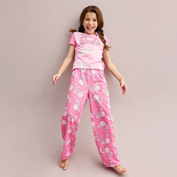 Girls 6-12 Barbie Top & Pants Pajama Set