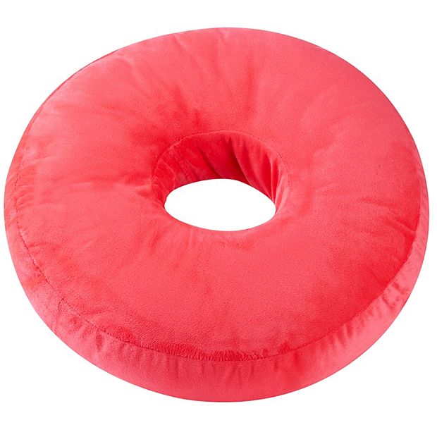 Cheer Collection Round Donut Pillow - Super Soft Microplush Doughnut Pillow  and Comfy Seat Cushion for Kids