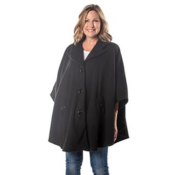 Women's Linda Anderson Large Button Black Wrap