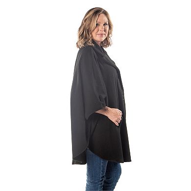 Women's Linda Anderson Large Button Black Wrap