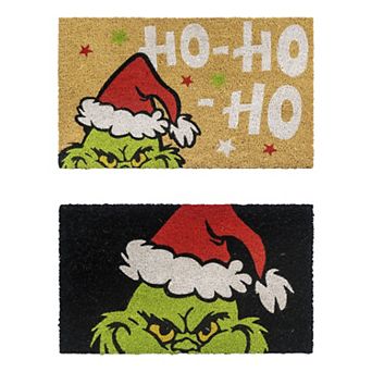 Grinch Santa Ho Ho Ho 2-pack 20'' x 34'' Coir Doormat