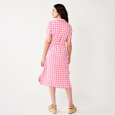 Women's Croft & Barrow® Tie-Waist Button Up Dress