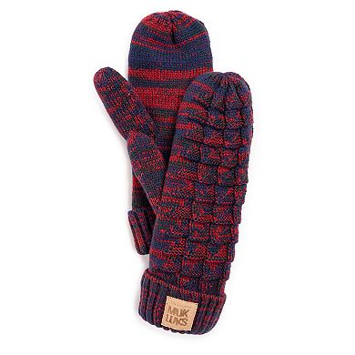 Women's MUK LUKS Patch Pom Mittens