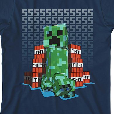 Boys 8-20 Minecraft Creeper TNT Sound Graphic Tee