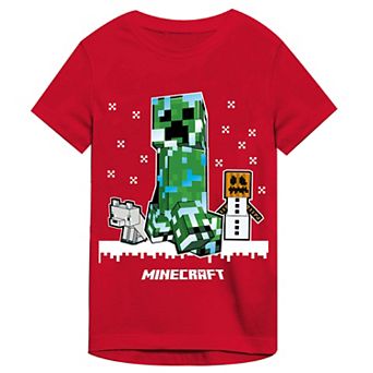 Boys 8-20 Minecraft Holiday Theme Graphic Tee