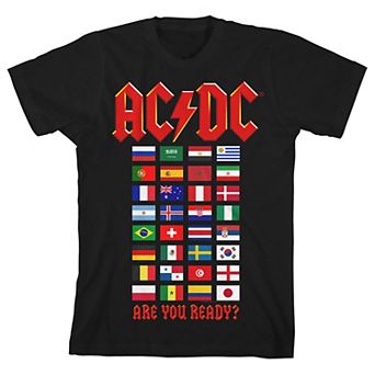 Boys 8-20 AC/DC World Tour Flags Graphic Tee