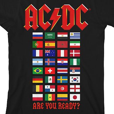 Boys 8-20 AC/DC World Tour Flags Graphic Tee