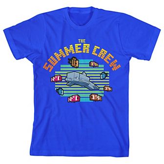 Boys 8-20 Minecraft Dolphin and Fishes Graphic Tee