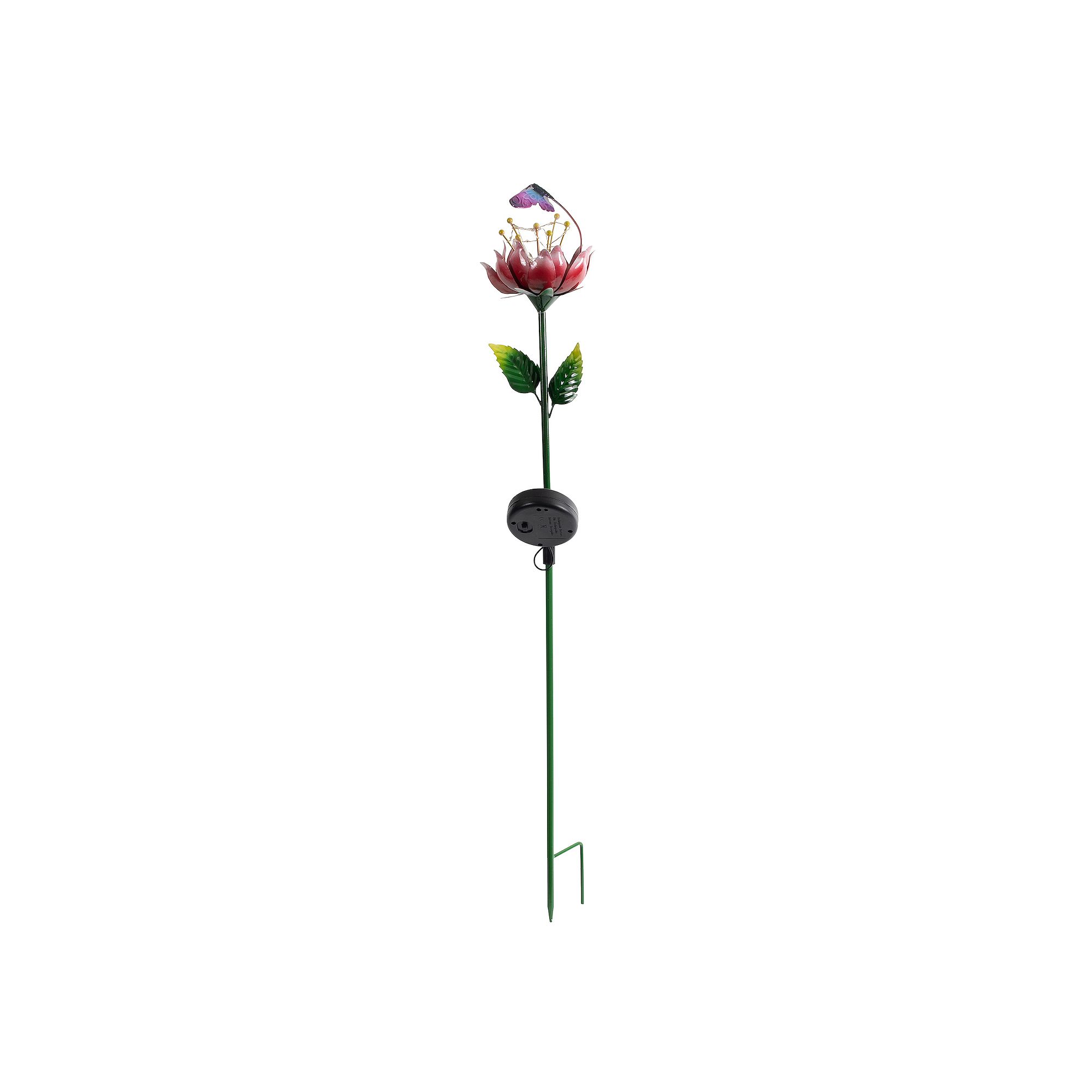 Crosslight Flower & Butterfly Outdoor Solar Light, Flower Butterfly