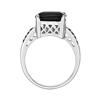 Gemminded Sterling Silver Black Onyx & Black Spinel Ring