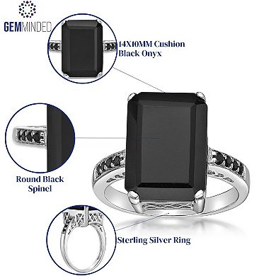 Gemminded Sterling Silver Black Onyx & Black Spinel Ring