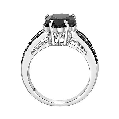 Gemminded Sterling Silver Black Onyx & Black Spinel Ring