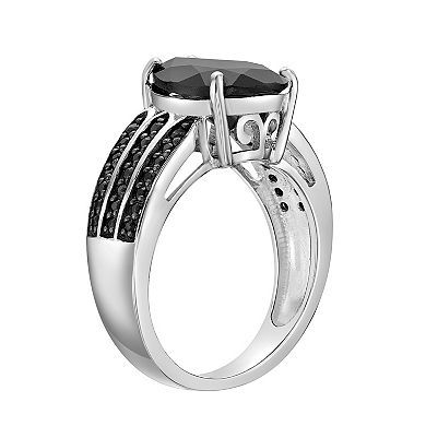 Gemminded Sterling Silver Black Onyx & Black Spinel Ring