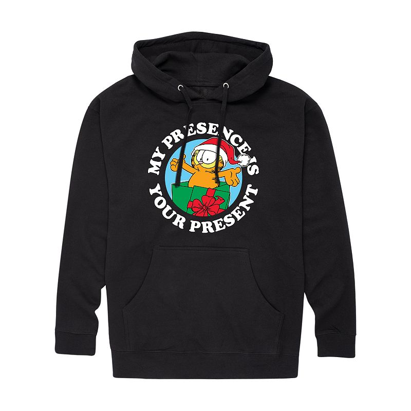 Licensed Character Men's Garfield Presence Present Hoodie, Size: XXL, Black