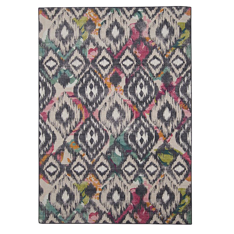 Linon Grayton Outdoor Washable Rug, Multicolor, 7X9 Ft