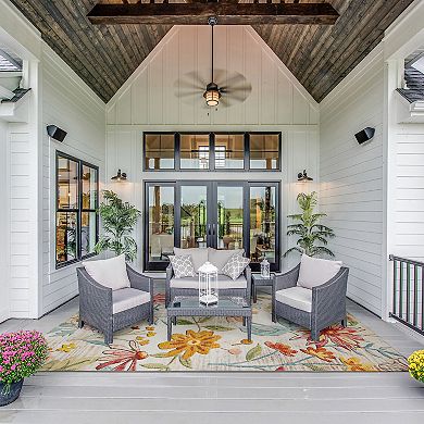 Linon Daytona Outdoor Machine Washable Rug