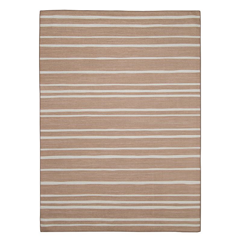 Linon Weston Outdoor Washable Rug, Beig/Green, 5X7 Ft