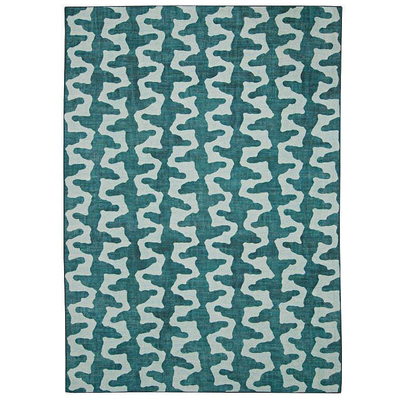 Linon Doral Outdoor Washable Rug, Green, 3X5 Ft