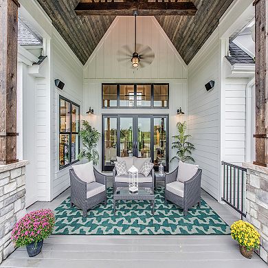 Linon Doral Outdoor Machine Washable Rug