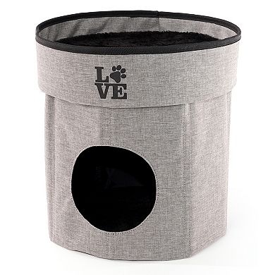Precious Tails Home Base Circular 2-Tier Collapsible Cat Cave
