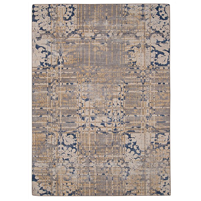 Linon Ocala Outdoor Washable Rug, Beig/Green, 5X7 Ft