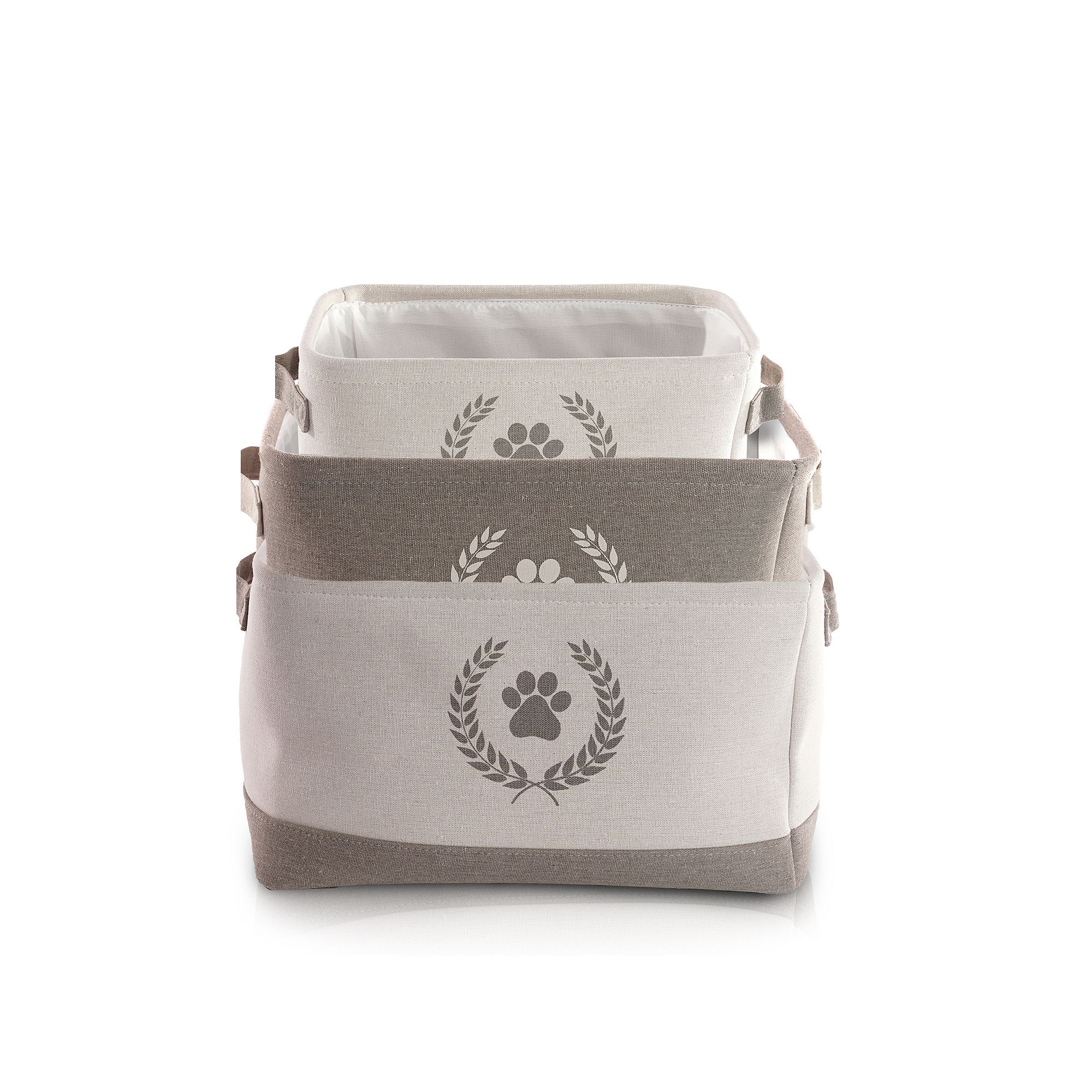 Precious Tails Paw Crest Print Set 3-Piece Storage Bin Set, Multi