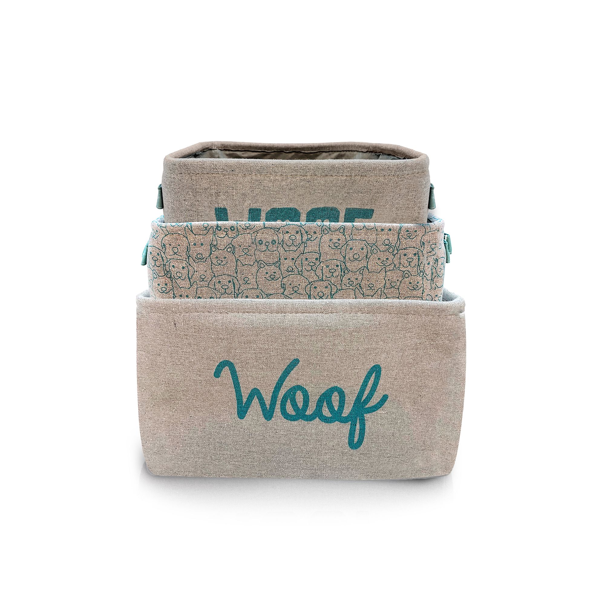 Precious Tails Woof 3-Piece Storage Bins Set, Multi