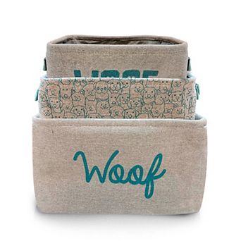 Precious Tails "Woof" 3 pc Storage Bins Set