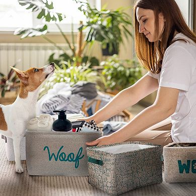 Precious Tails "Woof" 3-Piece Storage Bins Set