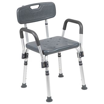 Emma and Oliver 300 Lb. Capacity Quick Release Back & Arm Teal Shower Chair