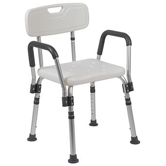 Emma and Oliver 300 Lb. Capacity Quick Release Back & Arm Teal Shower Chair