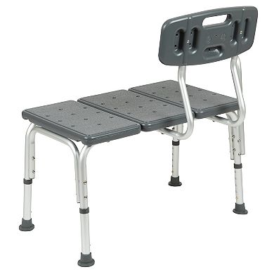 Emma and Oliver 300 Lb. Capacity Adjustable White Bath & Shower Medical Transfer Bench